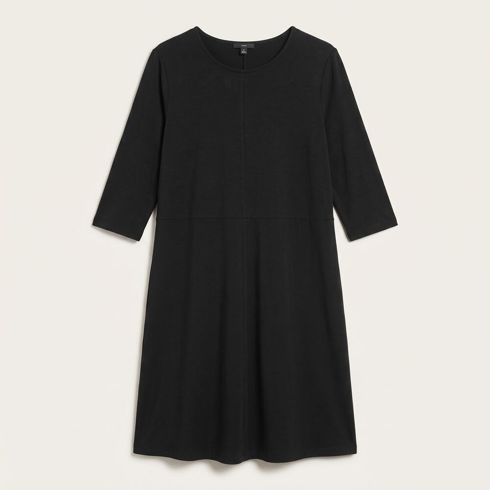 J. Jill Womens M Quiet Luxury Minimalist Mod Wearever Shift Dress 3/4 Sleeve